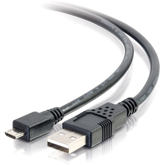 C2G 3FT USB2.0 Type-A Male to Micro USB Type-B Male Cable - Black Image