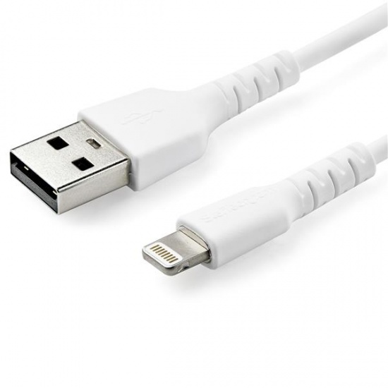 StarTech 3.3FT USB Type-A Male to Lightning Apple MFI Certified Cable - White Image