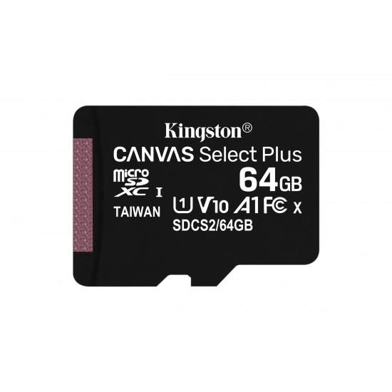 64GB Kingston Technology Canvas Select Plus Class 10 UHS-I Micro SDXC Memory Card Image