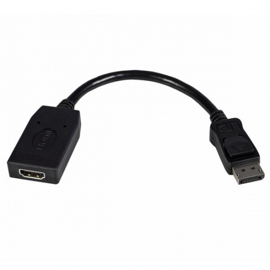 Black DisplayPort Male to HDMI Female Video Adapter