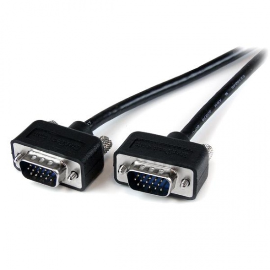 StarTech 6FT Low Profile High Resolution Monitor VGA Male to VGA Male Cable - Black Image