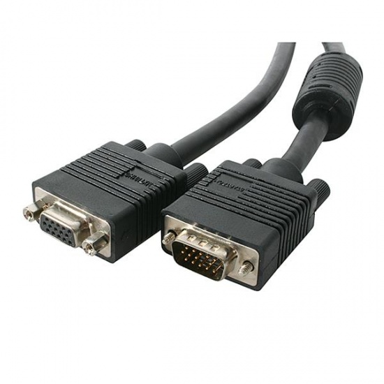 StarTech 3FT Coax High Resolution VGA Male to VGA Female Monitor Extension Cable - Black Image