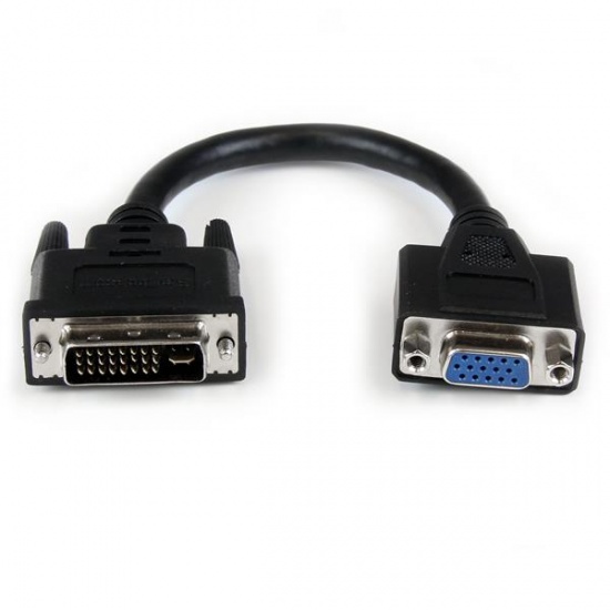 StarTech 8IN DVI Male to VGA Female Cable Adapter - Black Image