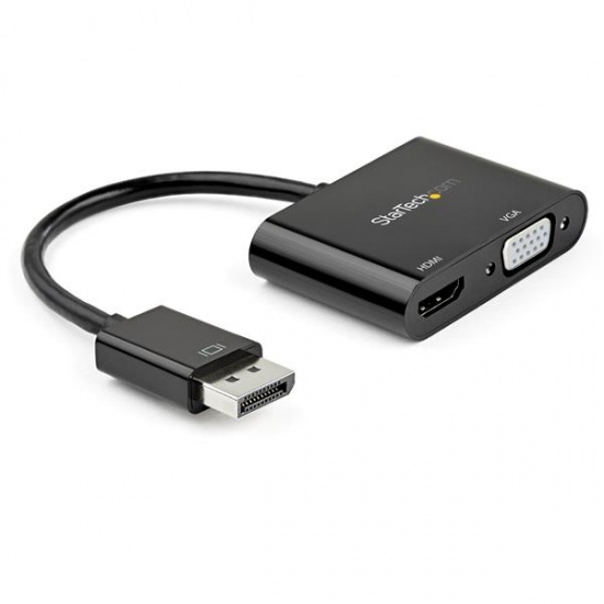 StarTech DisplayPort Male To HD-15 VGA With HDMI Female Adapter - Black Image