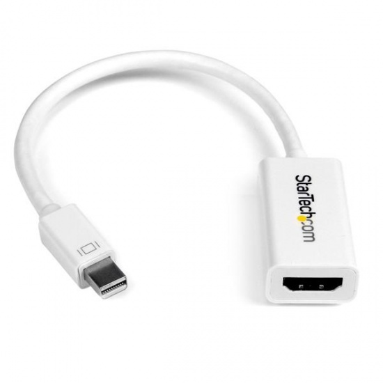 StarTech Mini DisplayPort To HDMI 4K Audio Video Converter - White Image