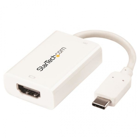 StarTech USB Type-C to HDMI 2.0 Adapter with Power Delivery - White Image