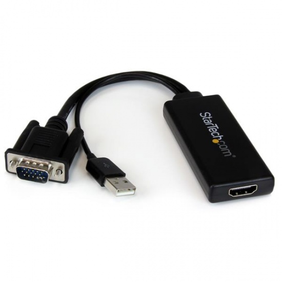 StarTech 10IN USB Type B Male To HDMI Female Adapter with USB Audio - Black Image
