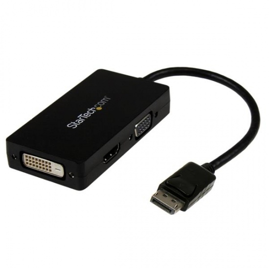 StarTech 3 in 1 DisplayPort To VGA DVI Or HDMI Converter - Black Image