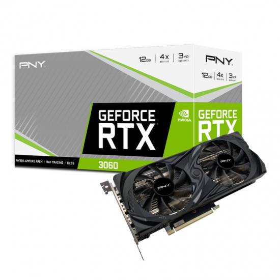 PNY Uprising Dual Fan Edition NVIDIA GeForce RTX 3060 12GB GDDR6 Graphics Card Image