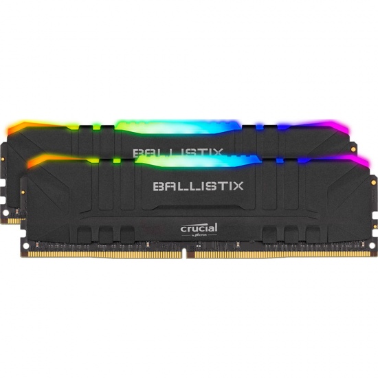 32GB Crucial Ballistix RGB DIMM 288-pin 3200MHz PC4-25600 CL16 1.35V DDR4 Dual Memory Kit (2 x 16GB) - Black Image