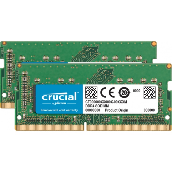 32GB Crucial 2666MHz DDR4 SODIMM Dual Memory Kit (2 x 16GB) Image