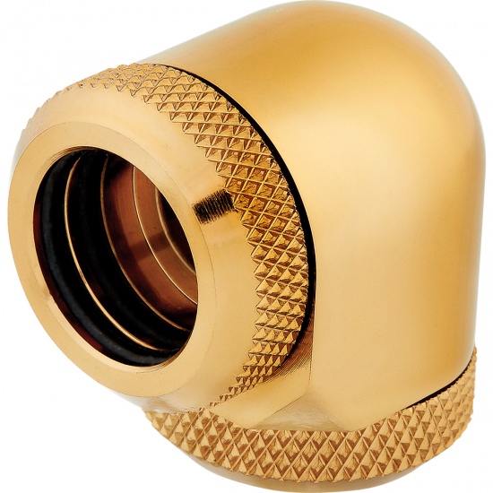 Corsair Hydro X Series XF 90° Hardware Cooling Accessory Fitting - Gold, 2-Pack Image