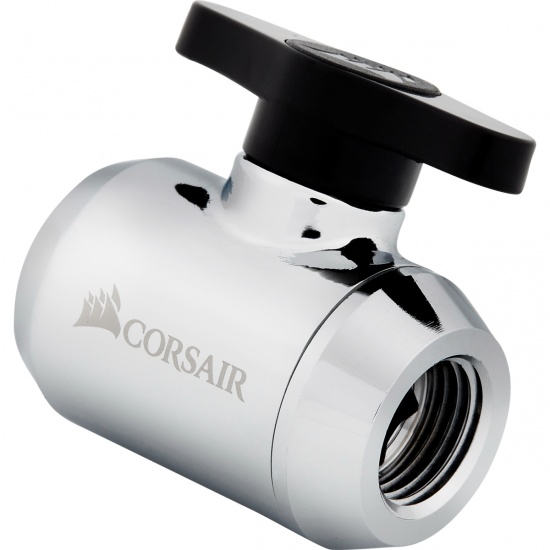 Corsair Hydro X Series XF Hardware Cooling Accessory Ball Valve - Chrome Image