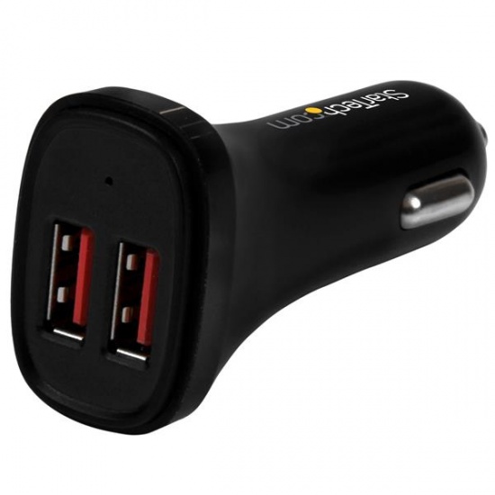 StarTech 2-Port USB2.0 Car Charger - Black Image