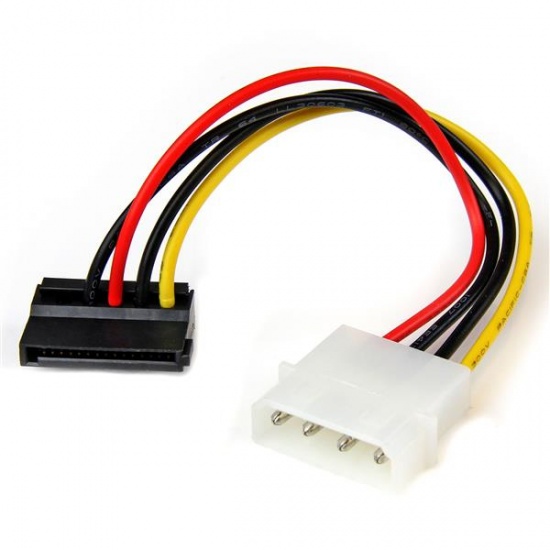 6IN StarTech 4 Pin Molex LP4 to Left Angle SATA Power Cable Adapter Image