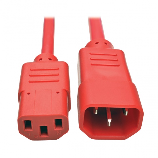3FT Tripp Lite C14 To C13 Power Extension Cable - Red Image