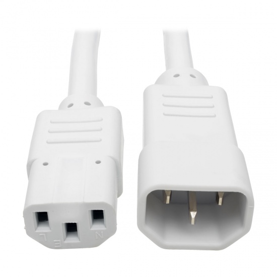 2FT Tripp Lite C14 To C13 Heavy Duty Power Extension Cable - White Image