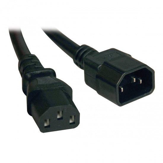 1FT Tripp Lite C14 To C13 Power Extension Cable - Black Image