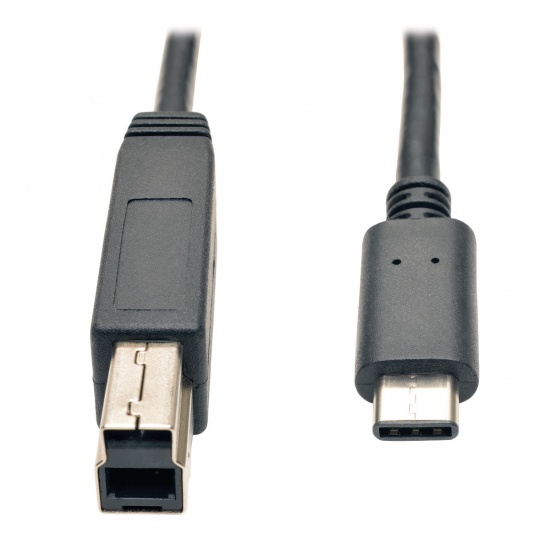3FT Tripp Lite USB Type B Male to USB-C Male Cable - Black Image