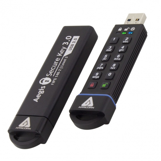 16GB Apricorn ASK3 USB3.2 Type-A Flash Drive - Black Image