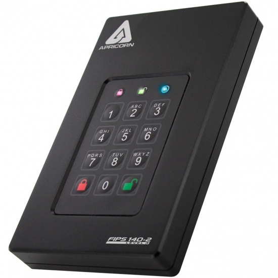 500GB Apricorn Aegis Fortress USB3.0 External Hard Drive - Black Image