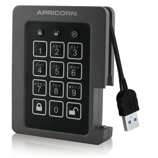 240GB Apricorn Aegis Padlock External Solid State Drive - Black, Grey Image
