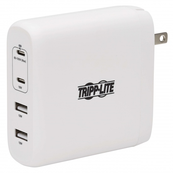 Tripp Lite 4-Port Compact USB Wall Charger - White Image