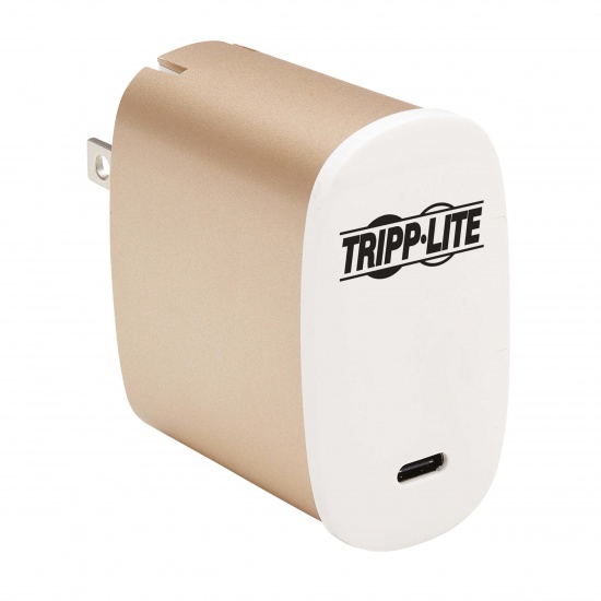 Tripp Lite USB Type C Compact Wall Charger - White, Gold Image