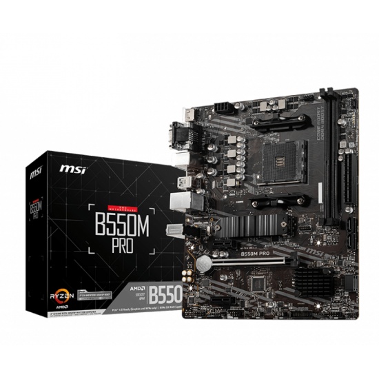 MSI B550M PRO AMD B550 Socket AM4 Micro ATX DDR4-SDRAM Motherboard Image