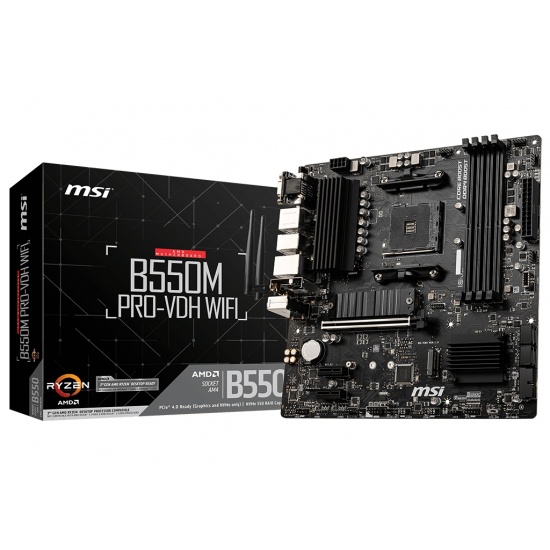 MSI B550M PRO-VDH AMD B550 Socket AM4 Micro ATX DDR4-SDRAM Motherboard Image