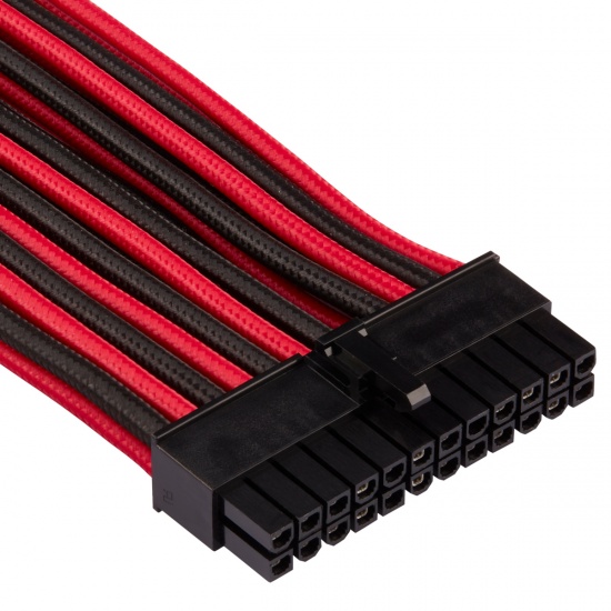 Corsair Individually Sleeved ATX 24-Pin Internal Power Cable - Black, Red Image
