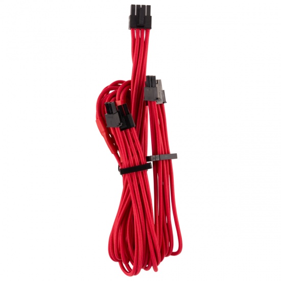 2FT Corsair PCIe 8 Pin To 2 x PCIe 6+2 Pin Internal Power Cable - Red Image