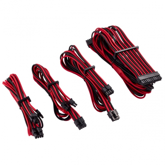 Corsair Individually Sleeved PSU Cables Starter Kit Type 4 Gen 4 - Black, Red Image