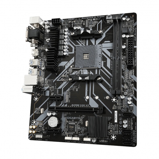 Gigabyte S2H V2 AMD B450 Socket AM4 Micro ATX DDR4-SDRAM Motherboard Image