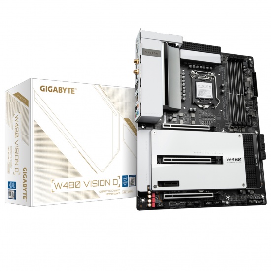 Gigabyte W480 Vision D Intel W480 Express LGA 1200 ATX DDR4-SDRAM Motherboard Image