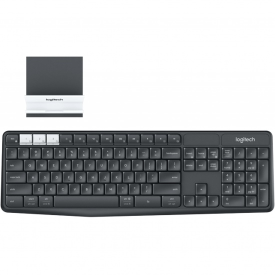 Logitech K375s RF Wireless Bluetooth QWERTY Keyboard - Black, White Image