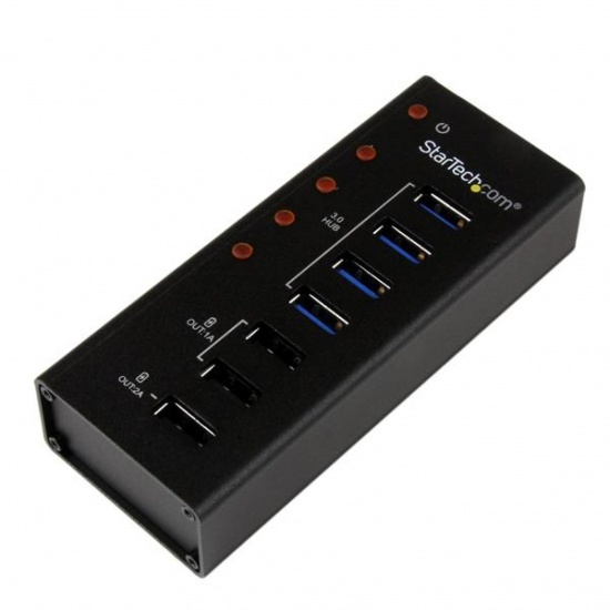 StarTech 4-Port USB3.0 Hub With 3 Dedicated Charging Ports - Black Image