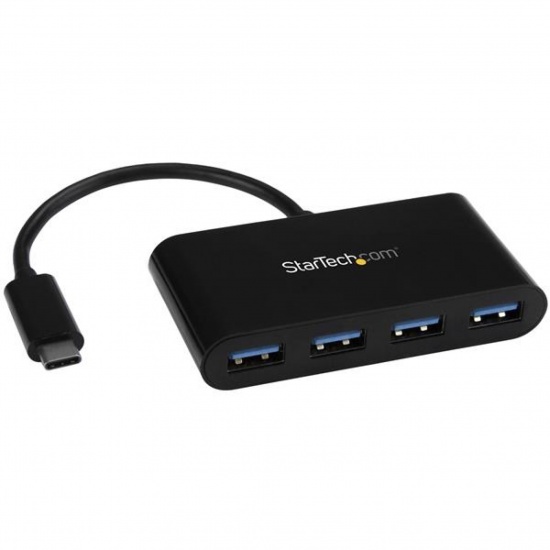 StarTech 4-Port USB3.0 Type C To 4 x Type A Hub - Black Image