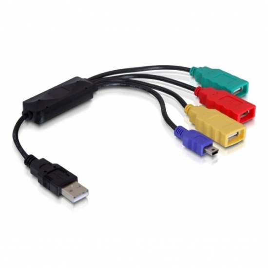 Delock 4-Port USB2.0 Type A Hub - Black Image