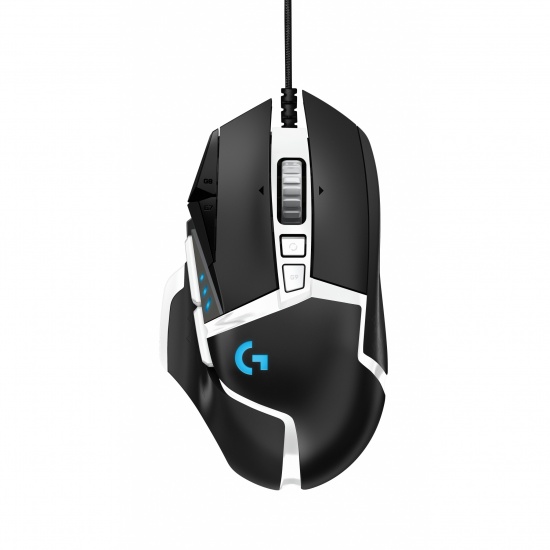 Logitech G G502 Special Edition Hero USB Type A Optical RGB LED Mouse - Black, White Image