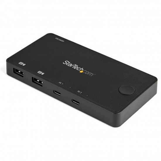 StarTech 2 Port USB C KVM Switch - Black Image