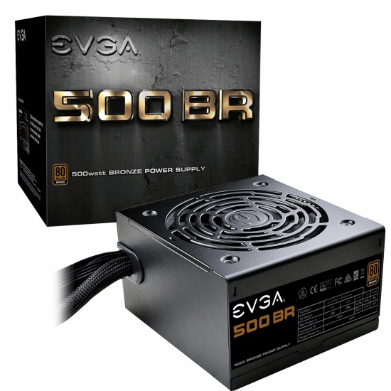 EVGA 500 BR 500W ATX Non Modular Power Supply - Black Image