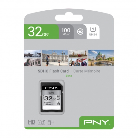 32GB PNY Elite UHS-I Class 10 SDHC Flash Memory Card Image