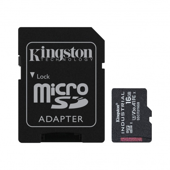 16GB Kingston Technology Industrial UHS-I Class 10 Micro SDHC Memory Card Image
