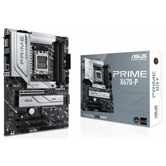 Asus Prime X670-P AMD X670 Socket AM5 ATX DDR5-SDRAM Motherboard Image