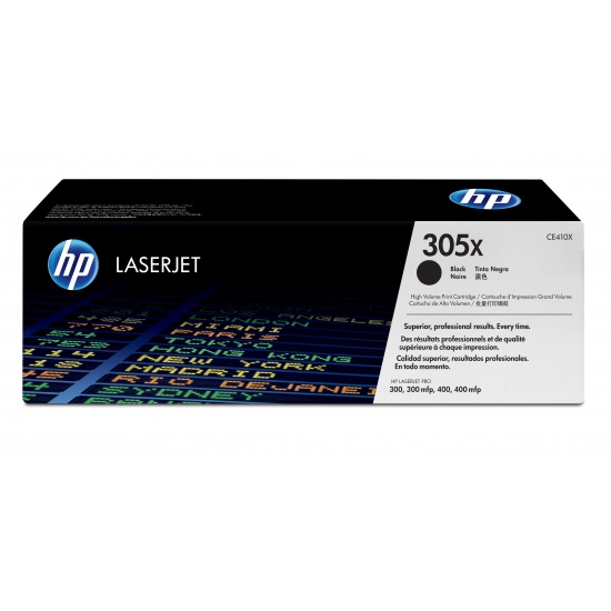HP LaserJet Toner Cartridge - 305X - CE410X - Black - 4000 Page Yield Image