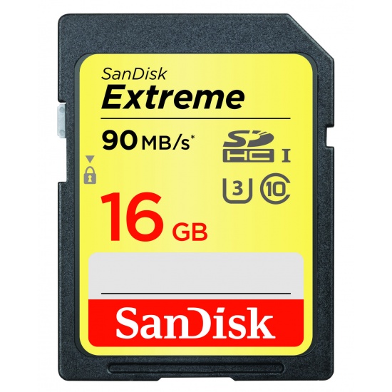 16GB Sandisk Extreme SDHC Memory Card SDSDXNE-016G-ANC, Class 10/UHS-III Image