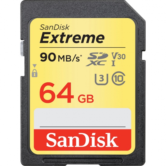 64GB Sandisk Extreme SDXC UHS-I Class 10 Memory Card 90MB/sec Image