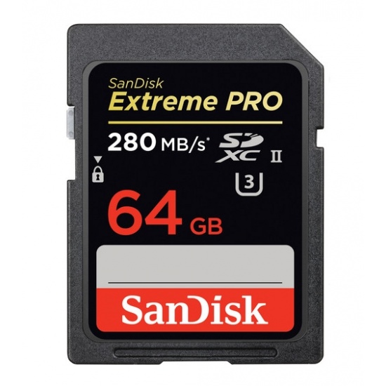 64GB Sandisk Extreme Pro - SDXC UHS-II Class 3 - SDSDXPB-064G-A46 - Memory Card Image