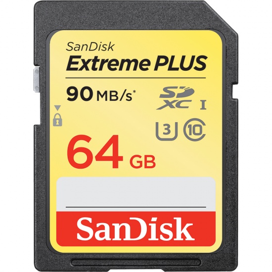 64GB Sandisk Extreme Plus SDXC UHS-I, CL 10 - SDSDXWF-064G-ANC - Memory Card Image